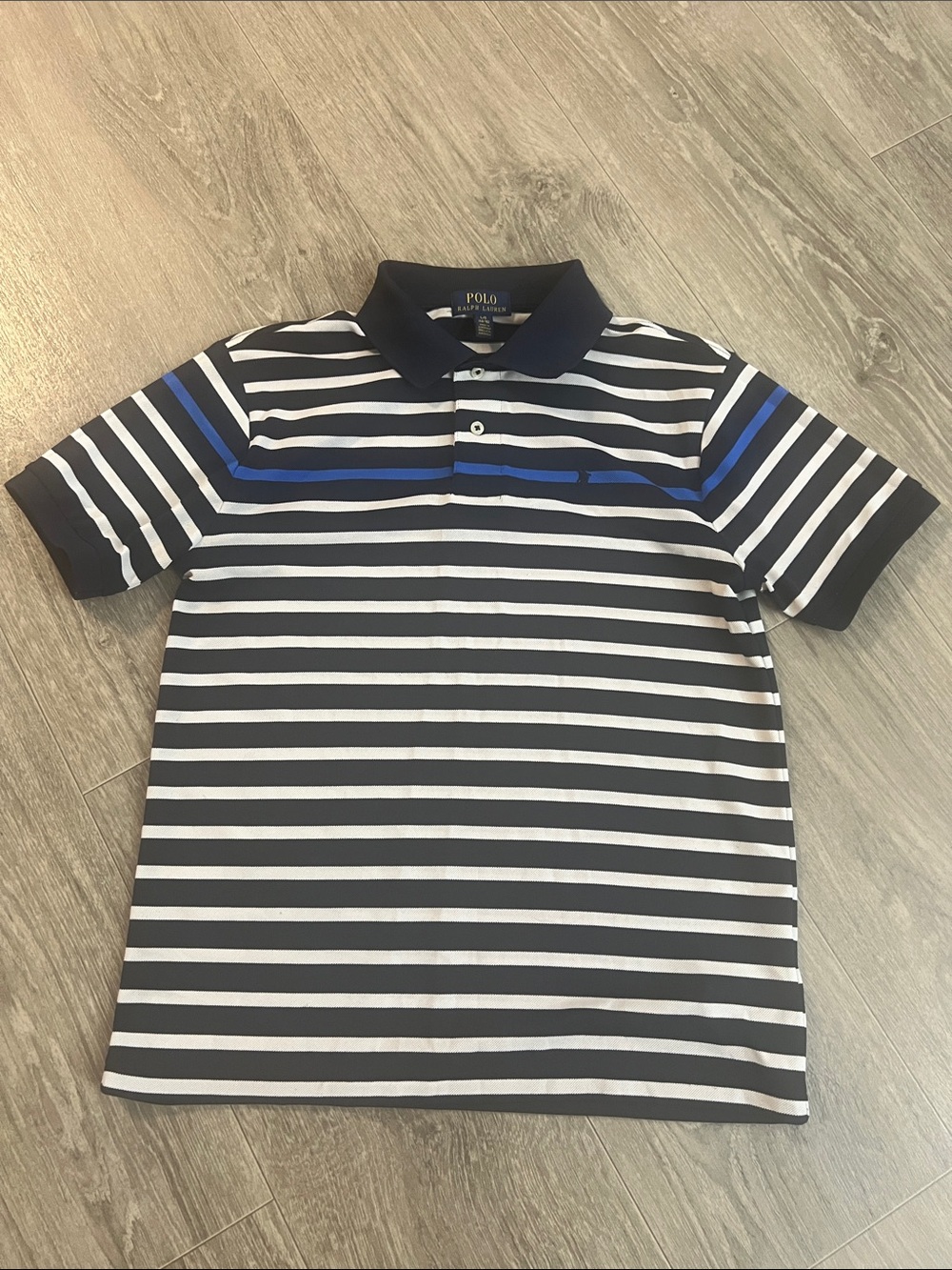 Polo by Ralph Lauren Navy, White & Blue Striped Boys' Polo